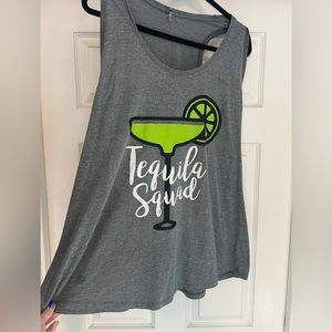 Tequila squad grey tank top 2XL